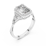 Load image into Gallery viewer, Heirloom Emerald Pavé lab grown diamond ring
