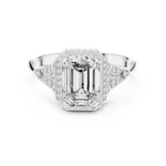 Load image into Gallery viewer, Heirloom Emerald Pavé lab grown diamond ring
