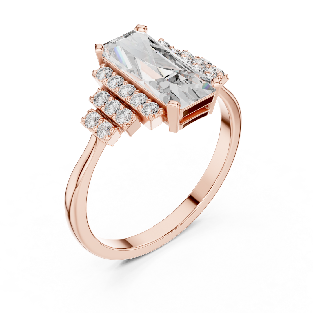 Skyline Column lab grown diamond ring