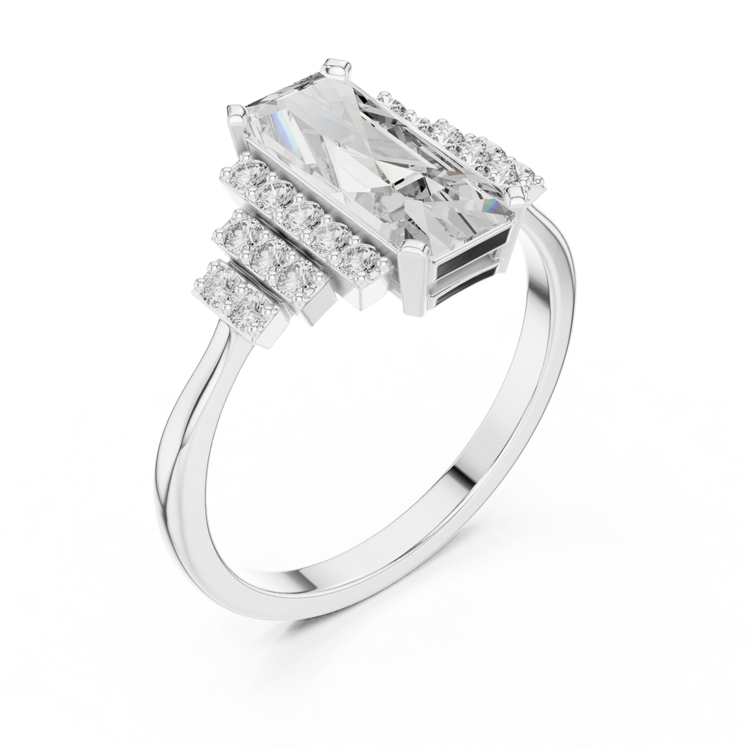 Skyline Column lab grown diamond ring