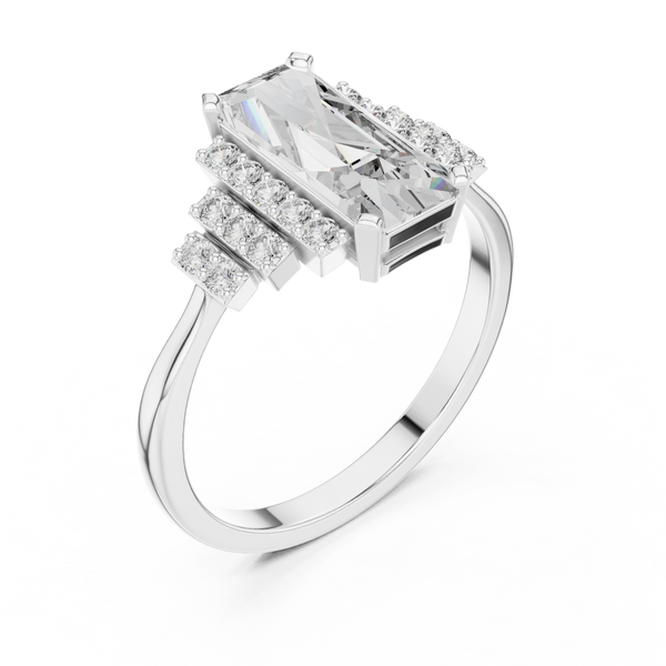 Skyline Column lab grown diamond ring