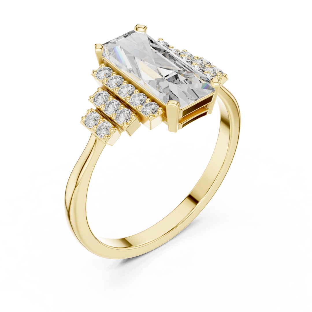 Skyline Column lab grown diamond ring