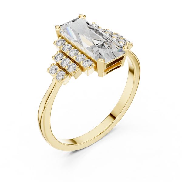 Skyline Column lab grown diamond ring