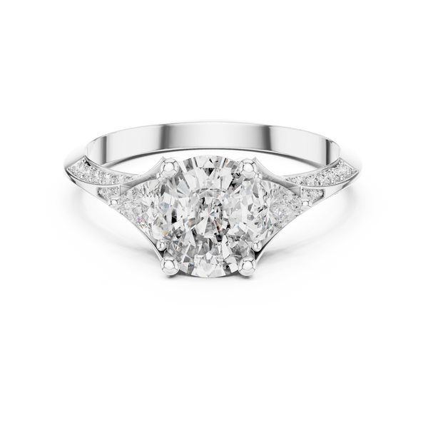 Tapered Pear Accent lab grown diamond ring