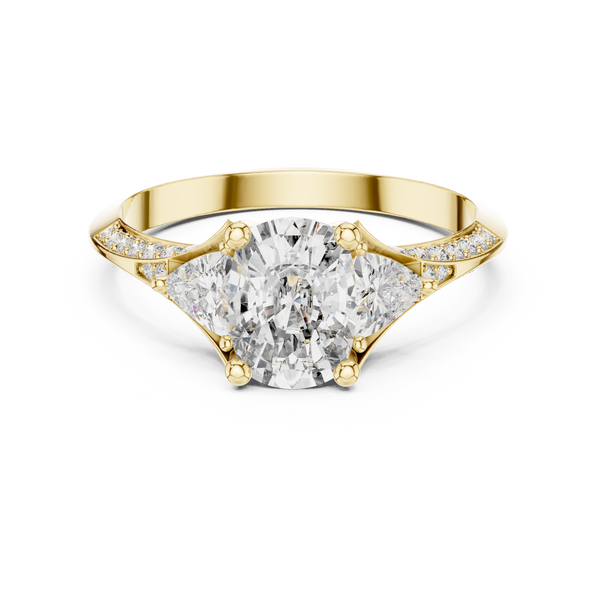 Tapered Pear Accent lab grown diamond ring