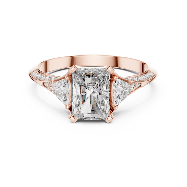 Radiant Wing lab grown diamond ring