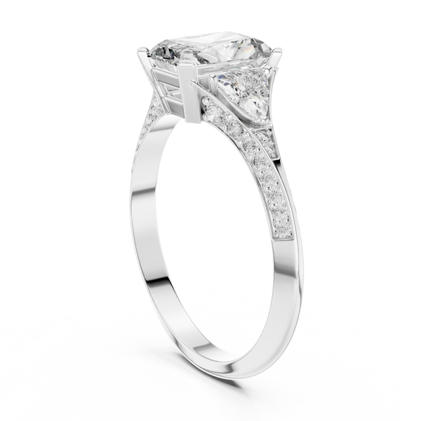 Radiant Wing lab grown diamond ring
