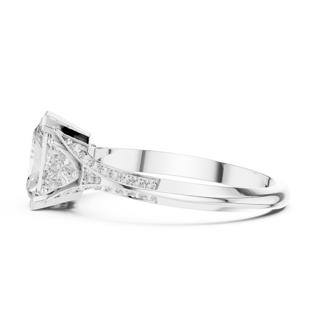 Radiant Wing lab grown diamond ring