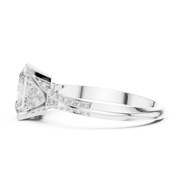 Radiant Wing lab grown diamond ring
