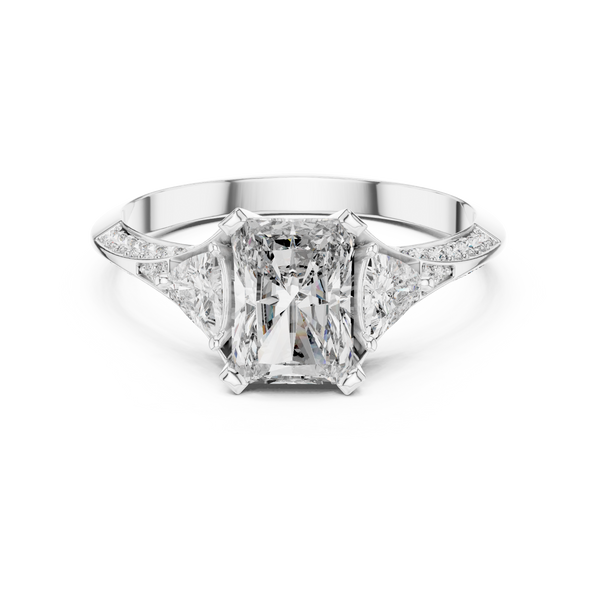 Radiant Wing lab grown diamond ring