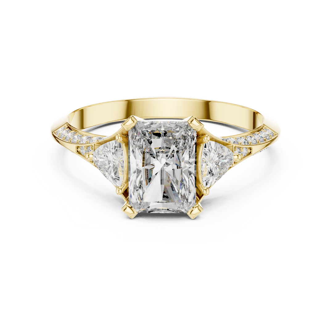 Radiant Wing lab grown diamond ring