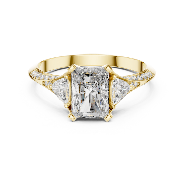 Radiant Wing lab grown diamond ring