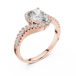 Load image into Gallery viewer, Oval S‑Curve Halo lab grown diamond ring
