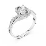Load image into Gallery viewer, Oval S‑Curve Halo lab grown diamond ring
