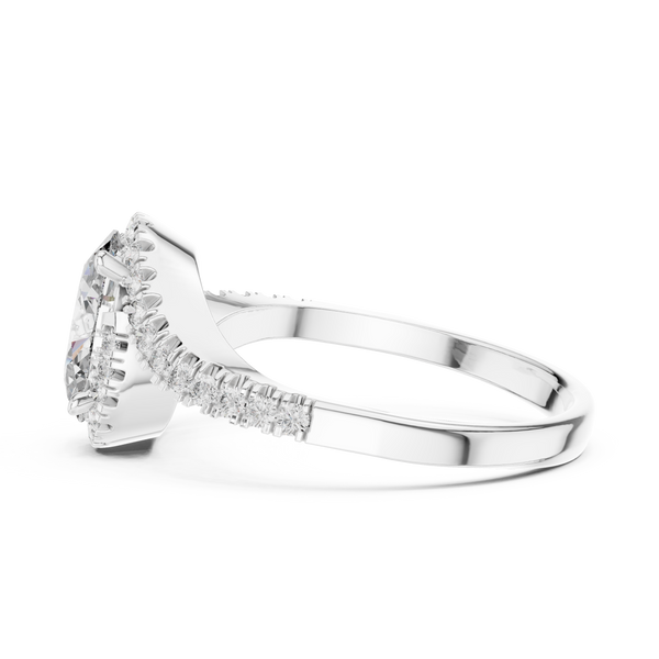 Oval S‑Curve Halo lab grown diamond ring