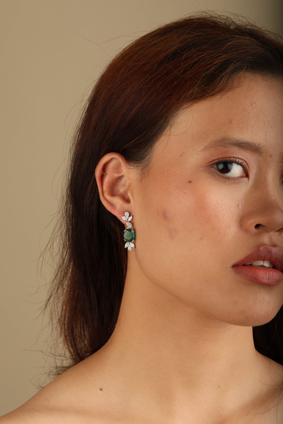 Emerald Cascade Drops Earrings