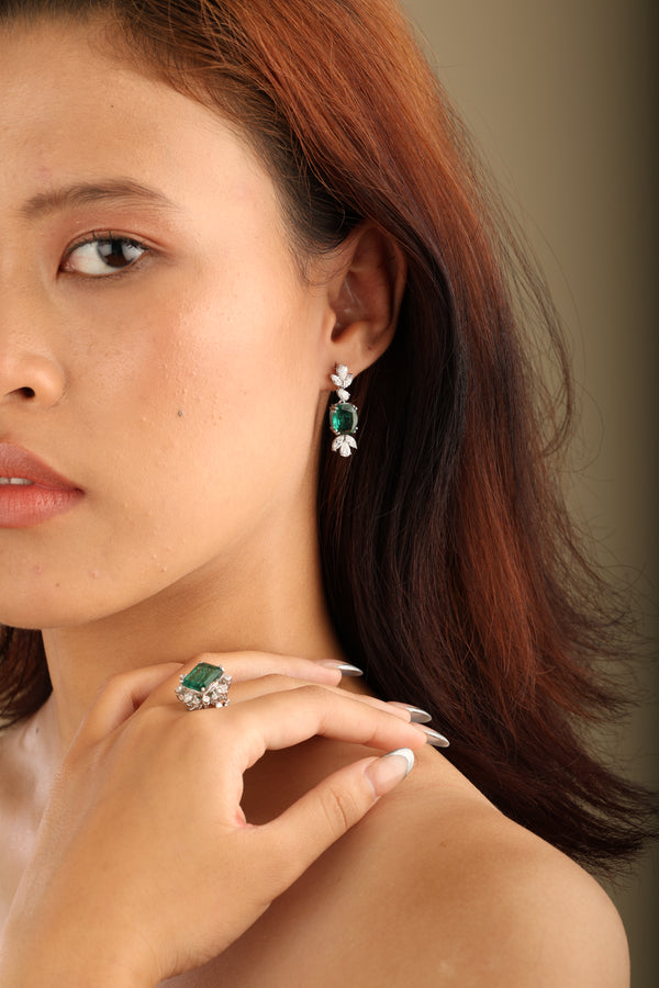 Emerald Cascade Drops Earrings