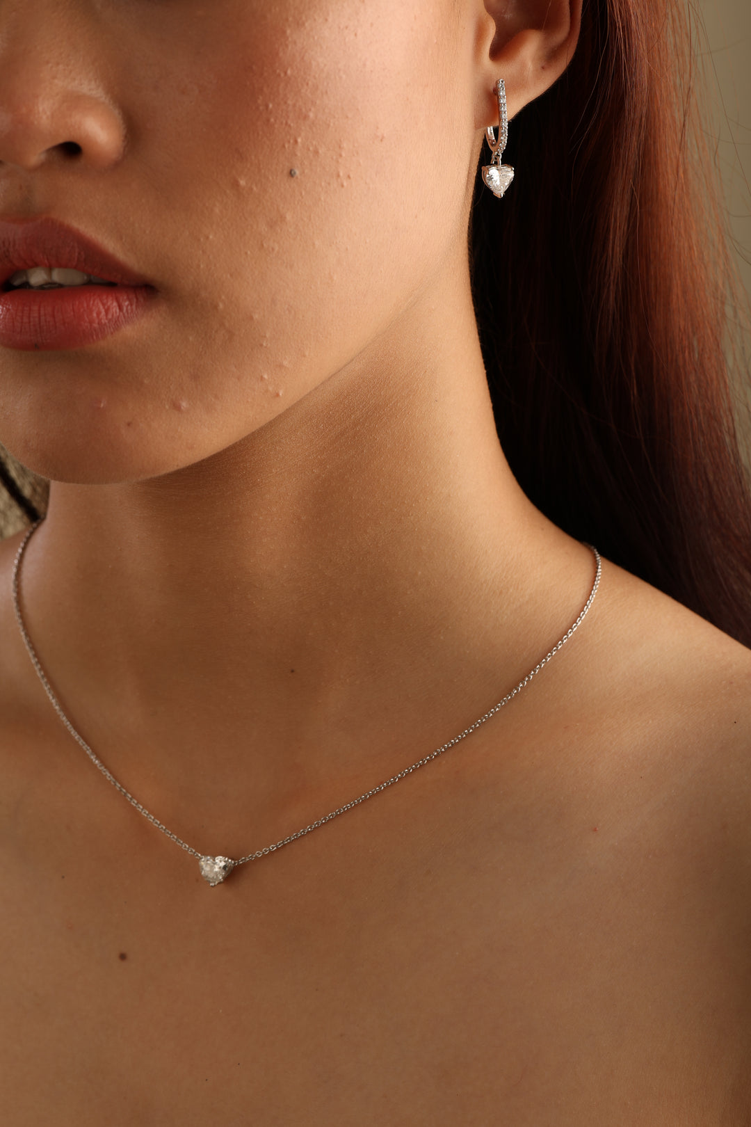 Celeste Heart Pavé Drops Lab Grown Diamond Earrings