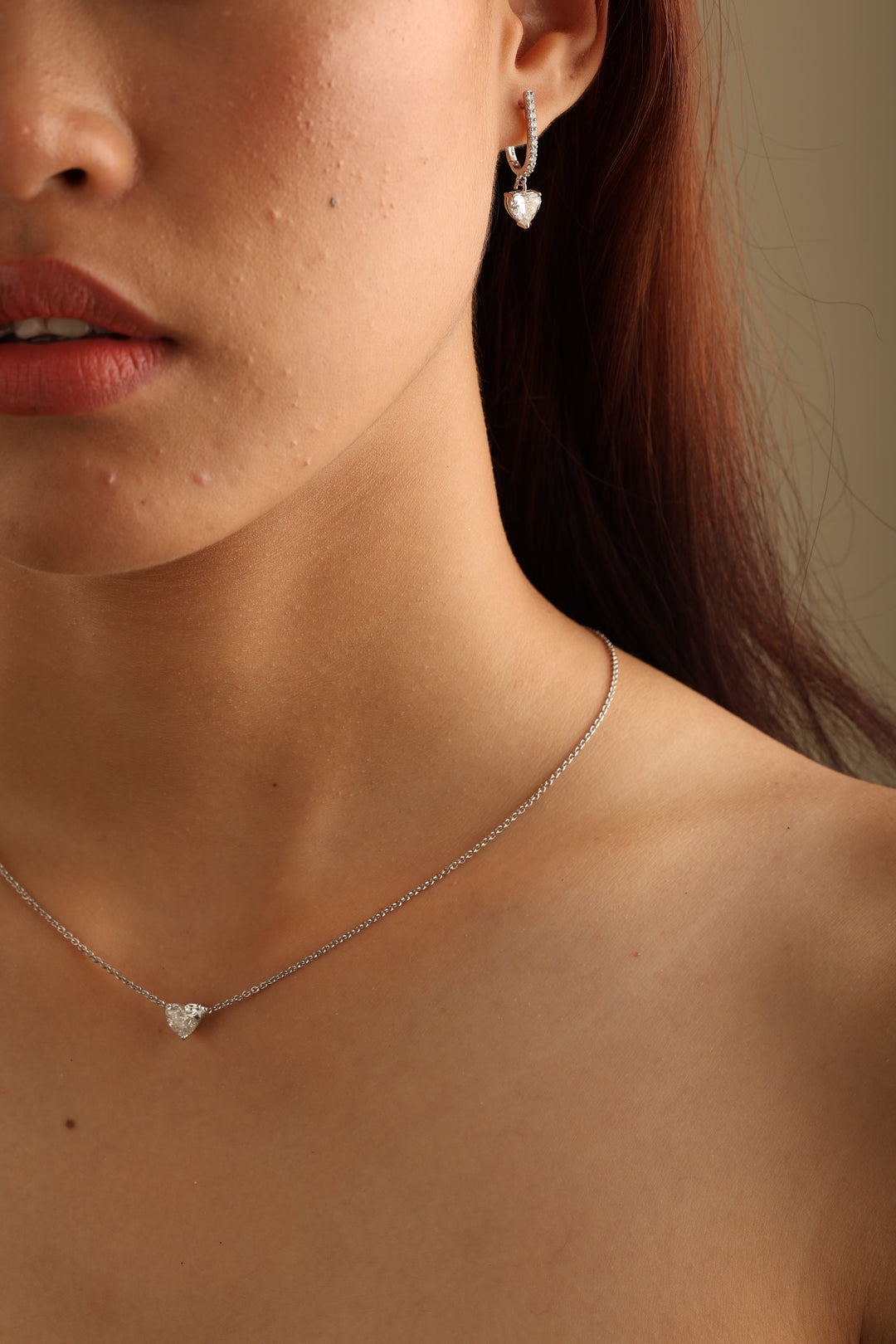 Celeste Heart Pavé Drops Lab Grown Diamond Earrings