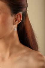 Load image into Gallery viewer, Classic Halo Drop lab grown diamonds earrings
