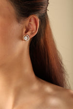 Load image into Gallery viewer, Dual Metal Sunburst lab grown diamonds earrings
