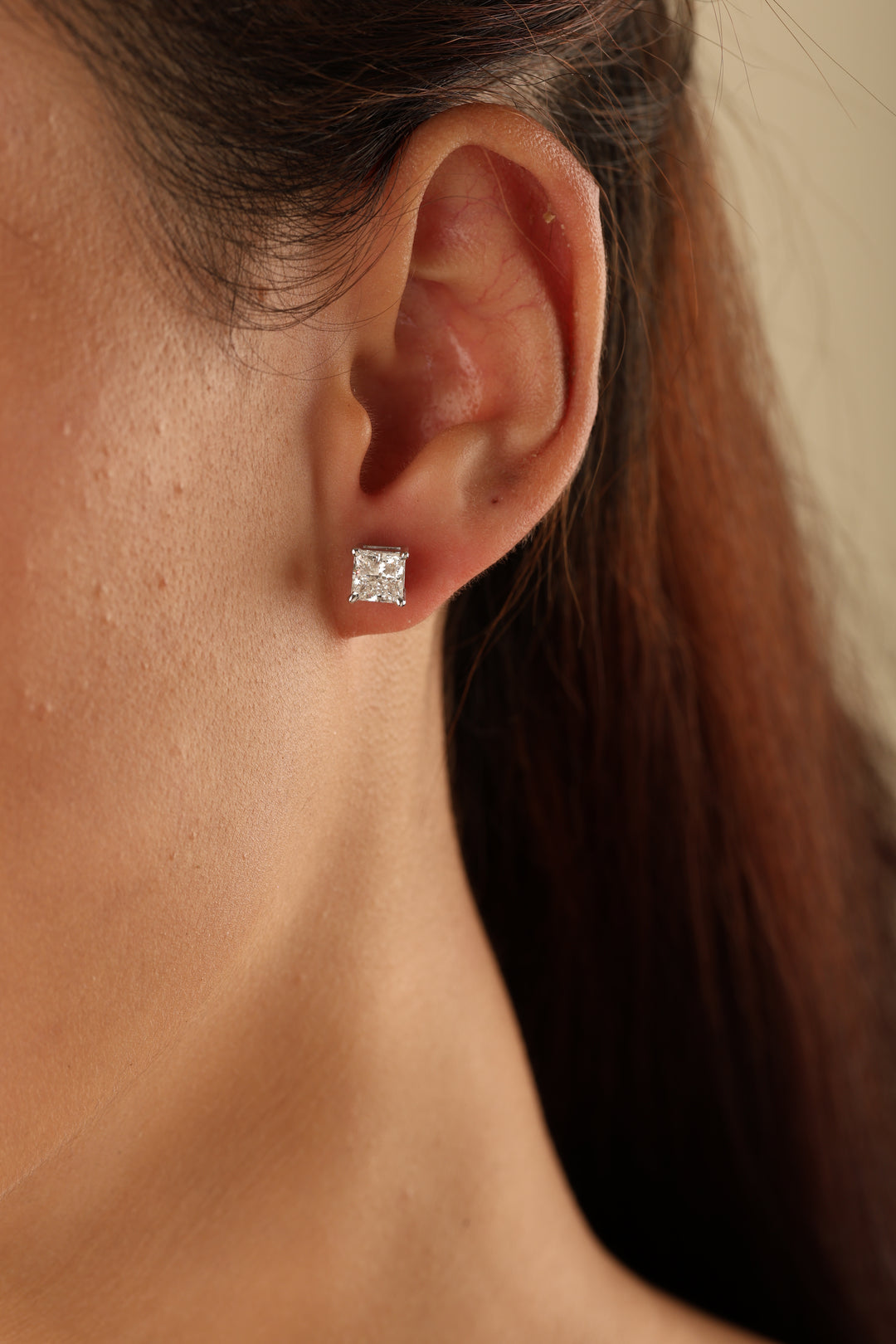 Regalia Princess Cut Stud Earrings