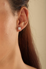 Load image into Gallery viewer, Regalia Princess Cut Stud Earrings

