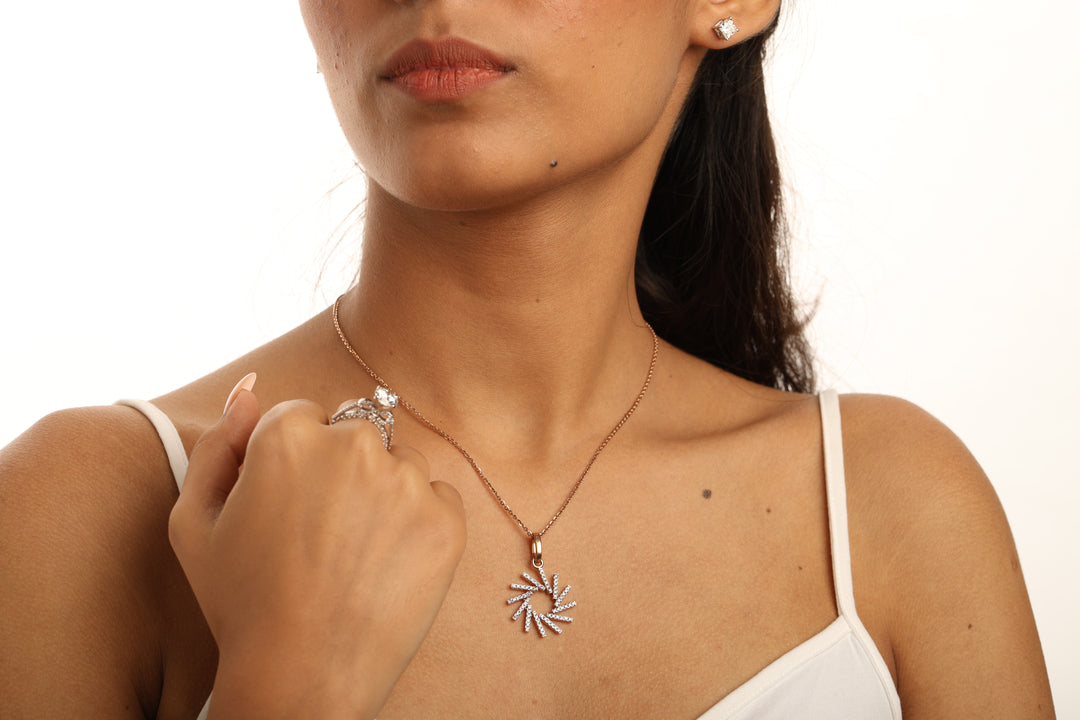 Cathedral Split Pavé lab grown diamonds ring