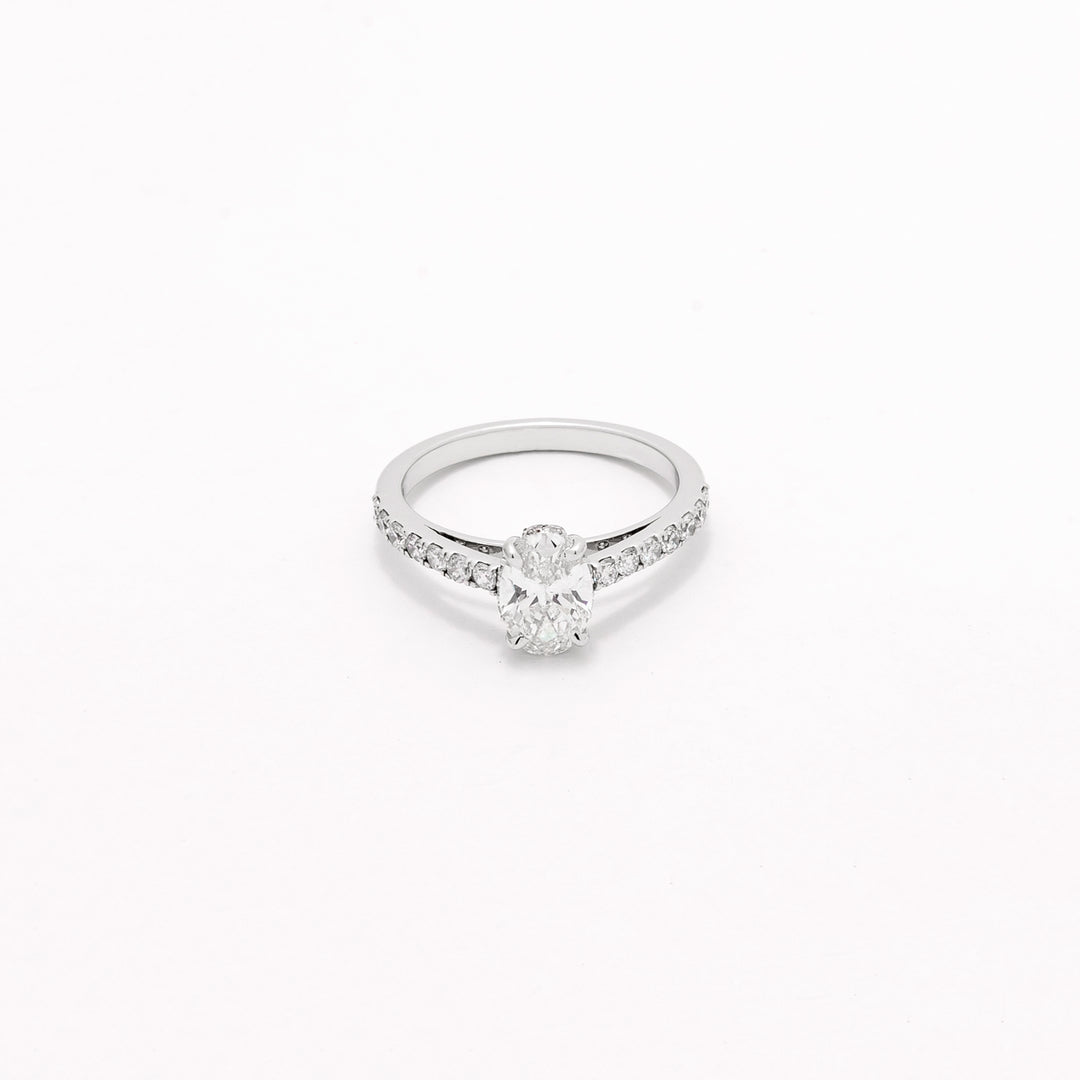 Slim Oval Micro‑Pavé lab grown diamonds ring