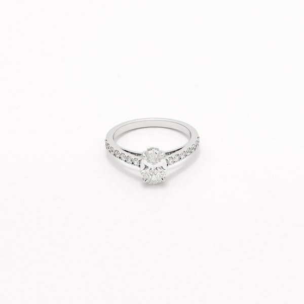 Slim Oval Micro‑Pavé lab grown diamonds ring