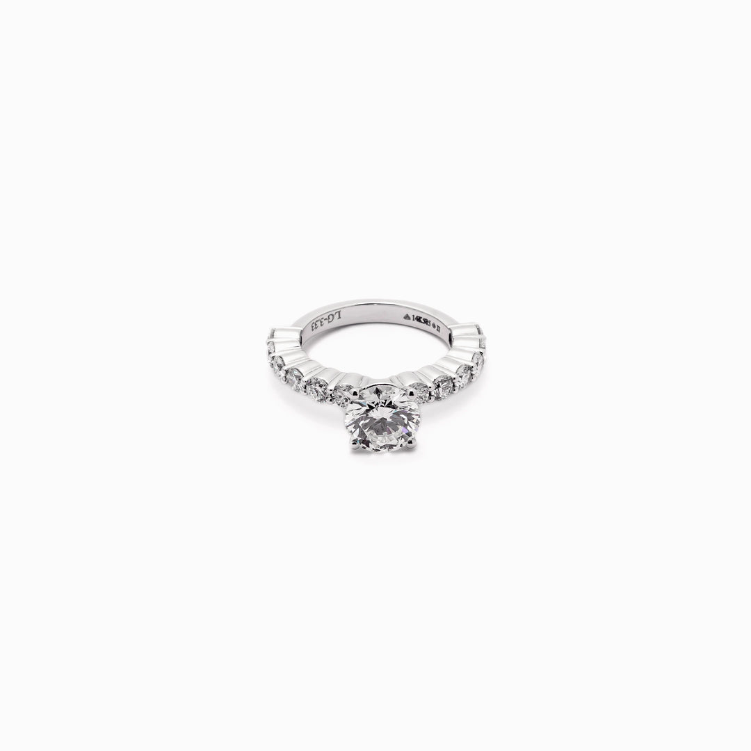 Slim Pavé Solitaire lab grown diamonds ring