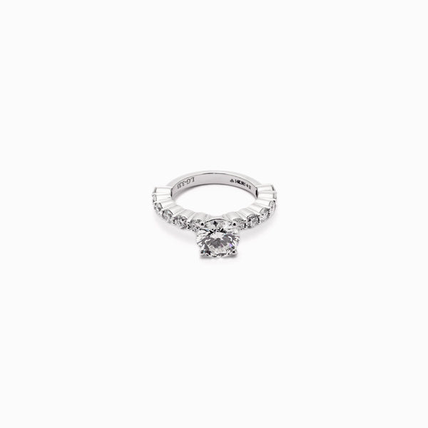 Slim Pavé Solitaire lab grown diamonds ring