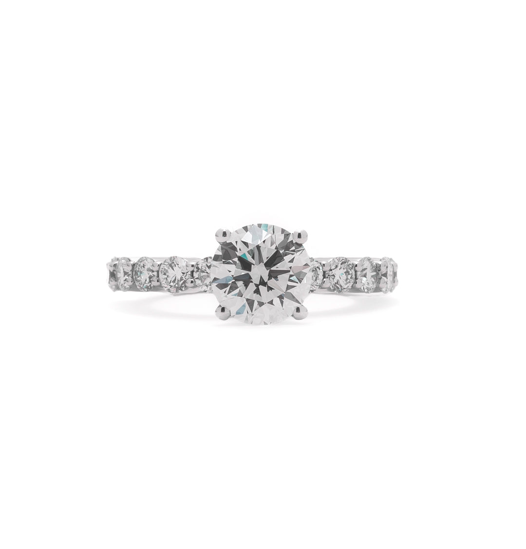 Slim Pavé Solitaire lab grown diamonds ring
