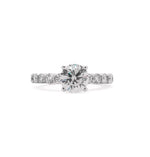 Load image into Gallery viewer, Slim Pavé Solitaire lab grown diamonds ring
