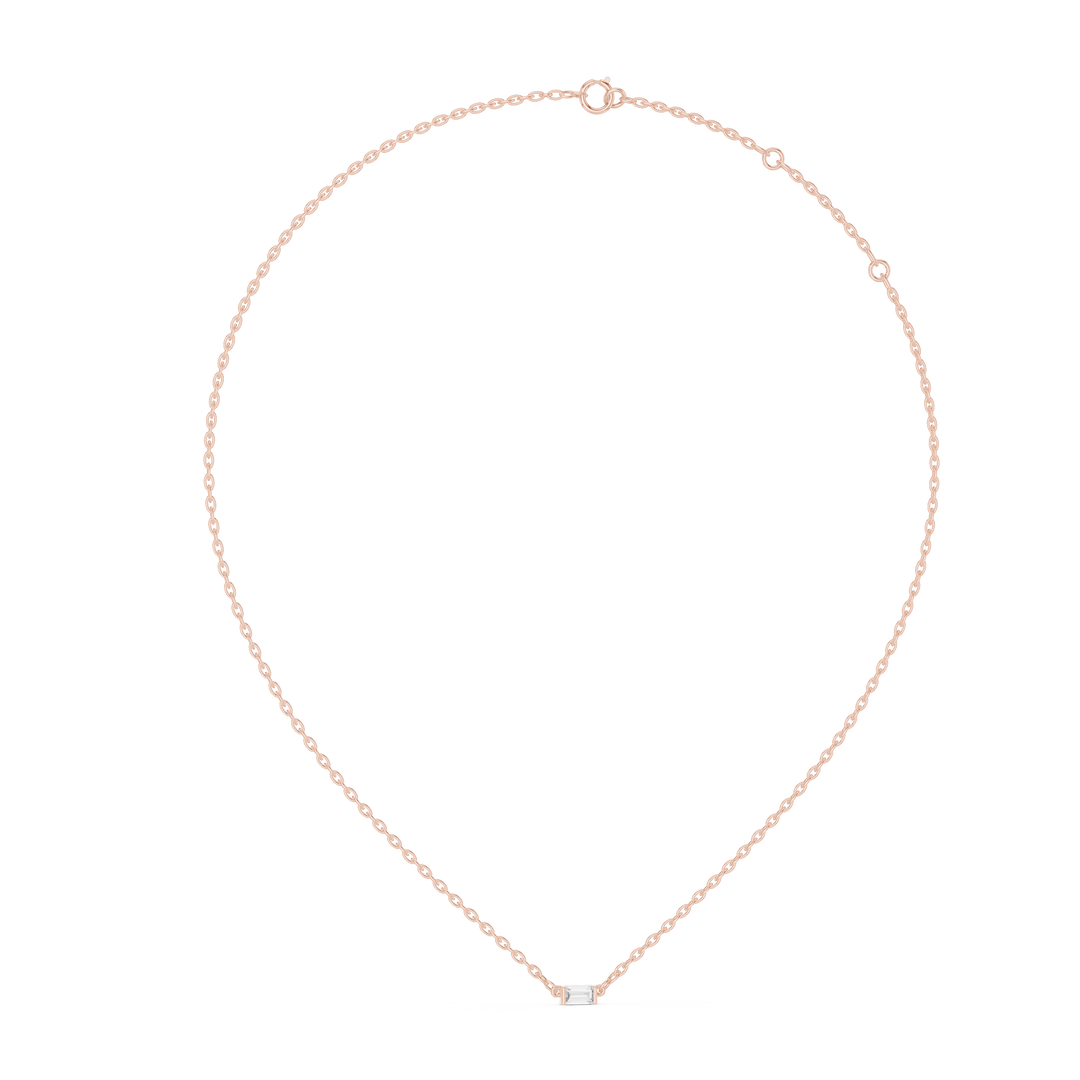 Elegant Baguette Diamond Necklace