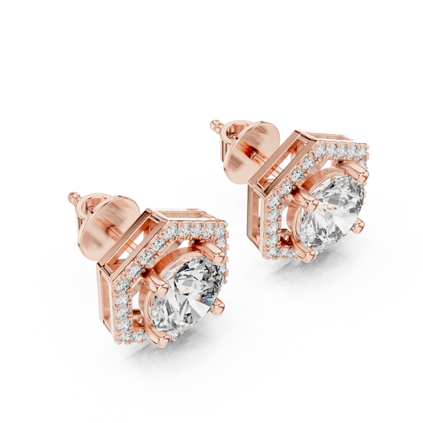 Hexa Halo Solitaire Studs