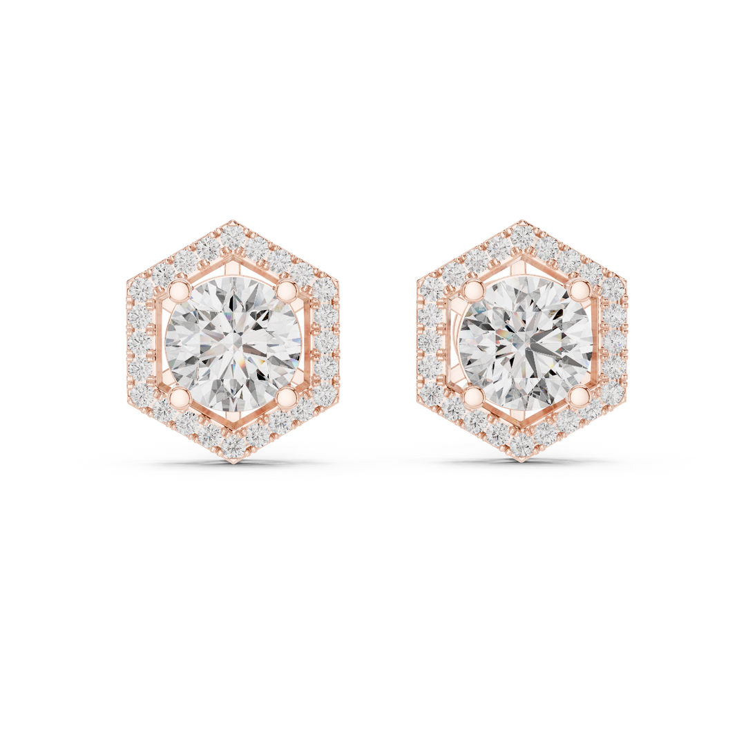 Hexa Halo Solitaire Studs