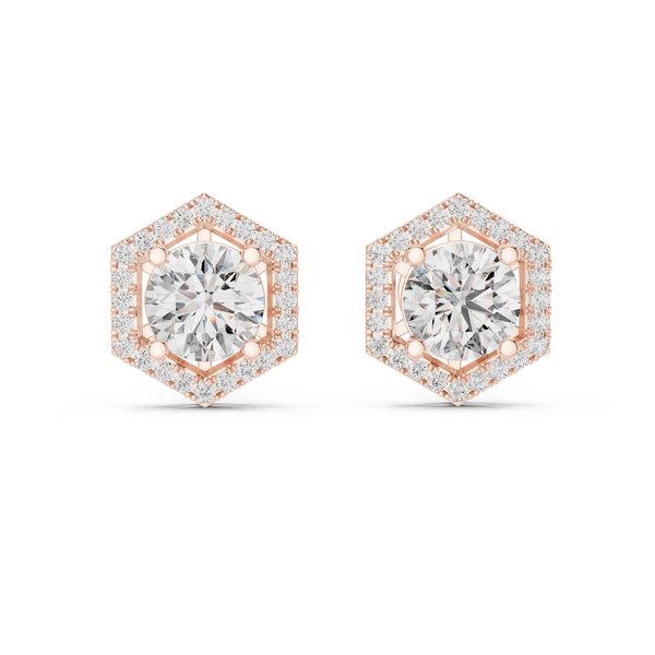 Hexa Halo Solitaire Studs