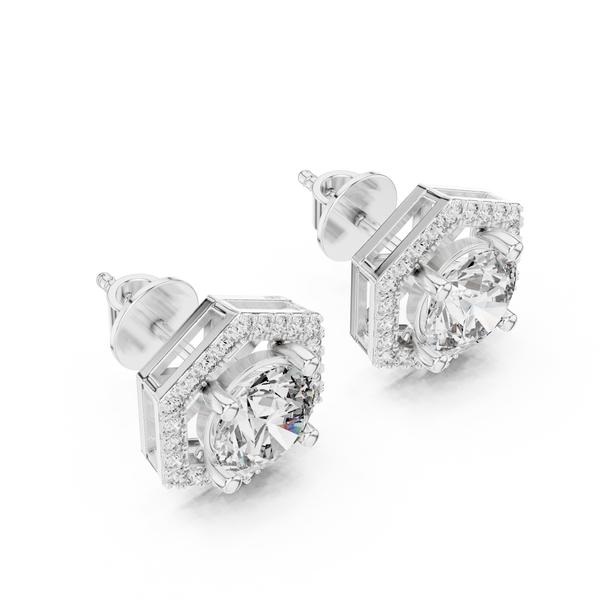 Hexa Halo Solitaire Studs