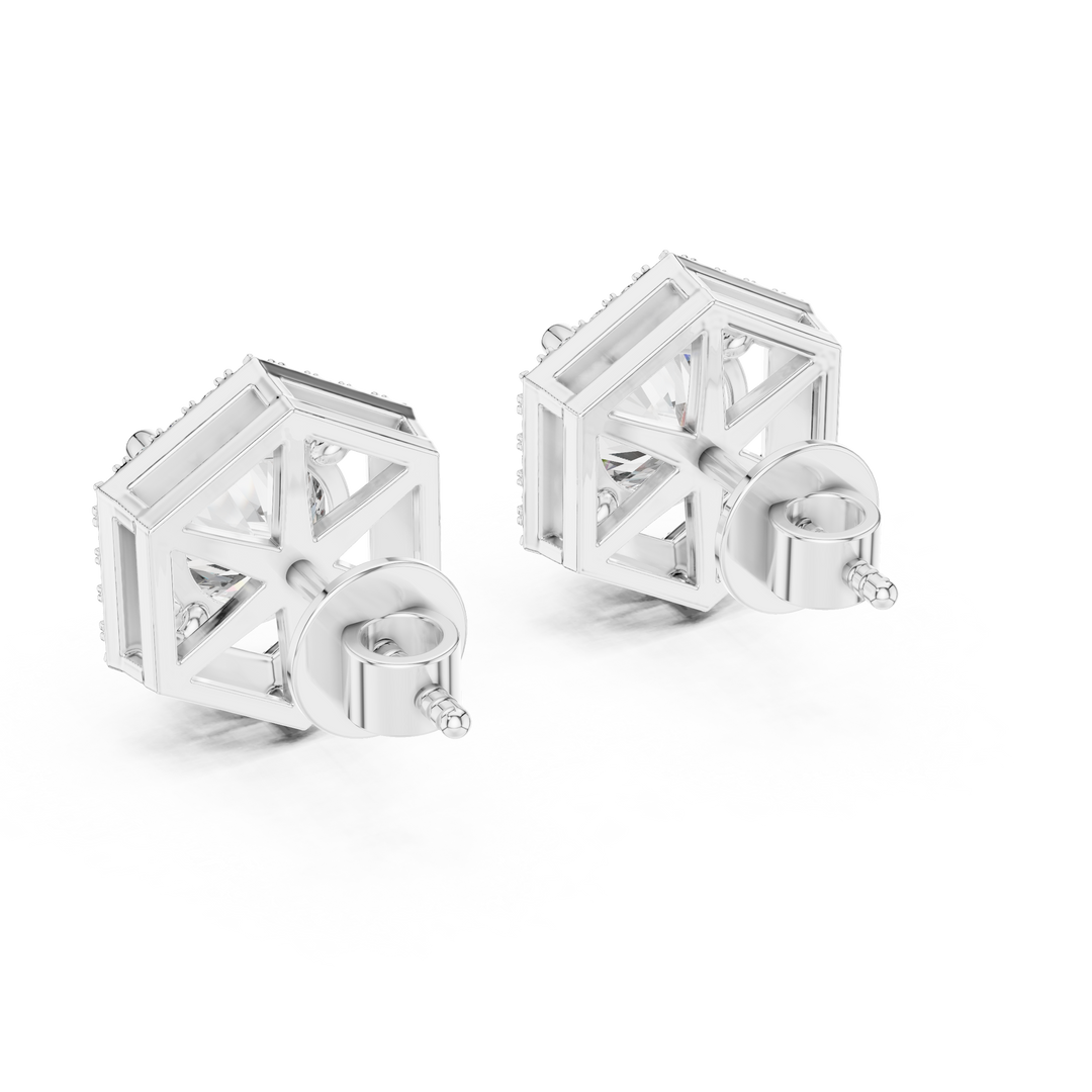 Hexa Halo Solitaire Studs
