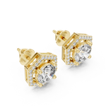 Load image into Gallery viewer, Hexa Halo Solitaire Studs
