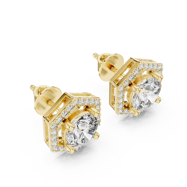 Hexa Halo Solitaire Studs