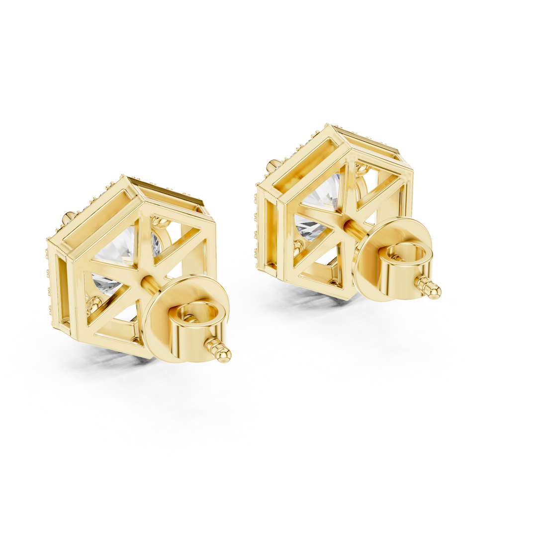 Hexa Halo Solitaire Studs