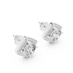 Load image into Gallery viewer, Diamond Cushion Halo Solitaire Studs
