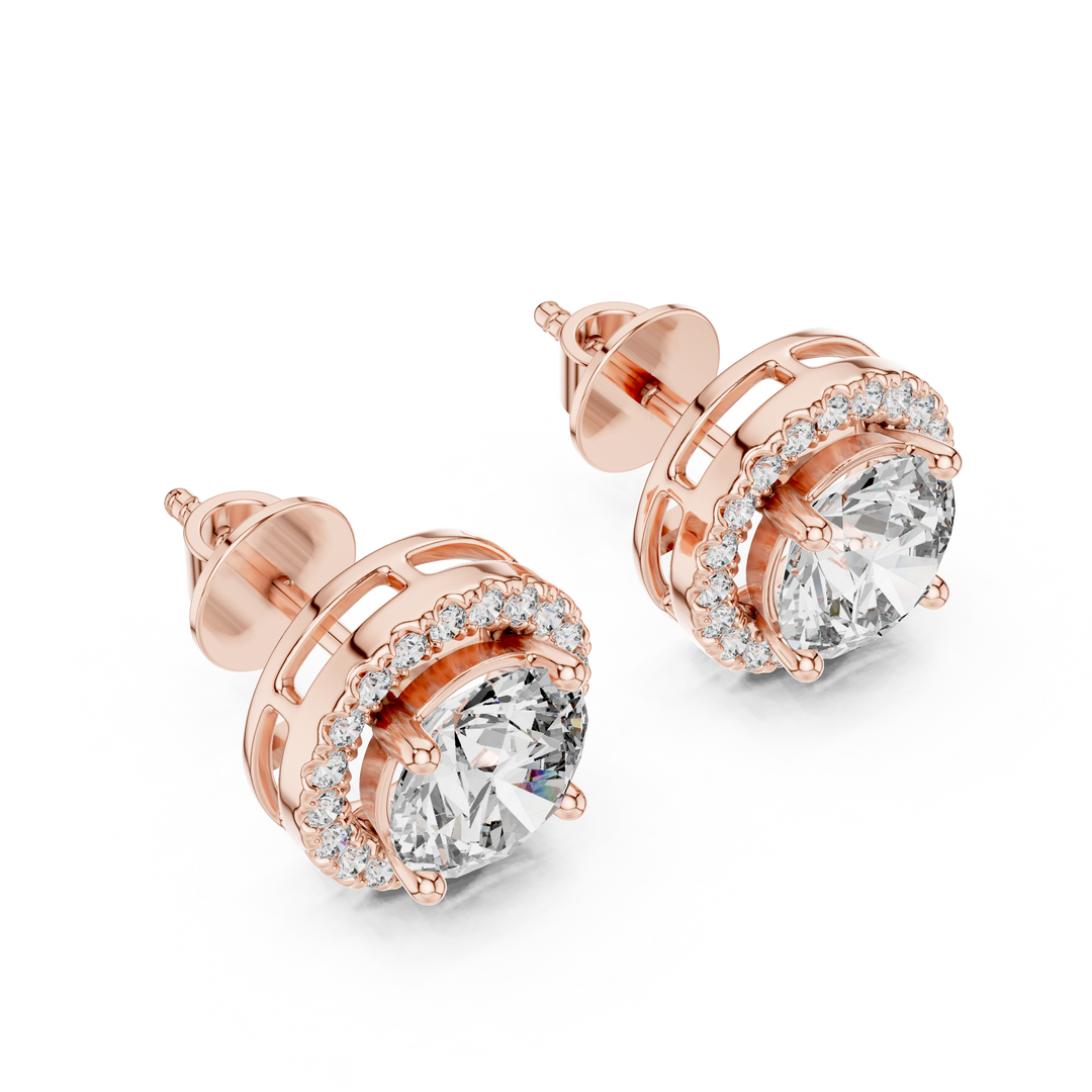 Radiant Halo Solitaire Studs