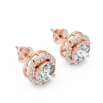 Load image into Gallery viewer, Radiant Halo Solitaire Studs
