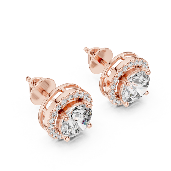 Radiant Halo Solitaire Studs