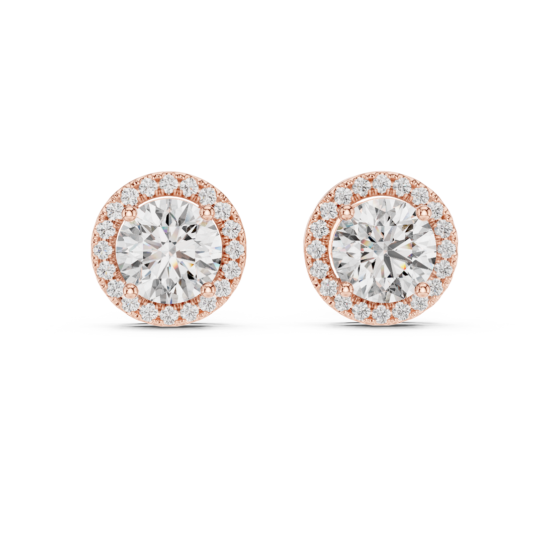 Radiant Halo Solitaire Studs