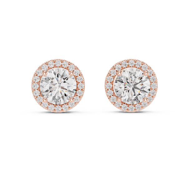 Radiant Halo Solitaire Studs
