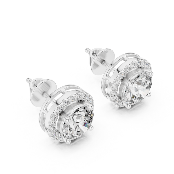 Radiant Halo Solitaire Studs